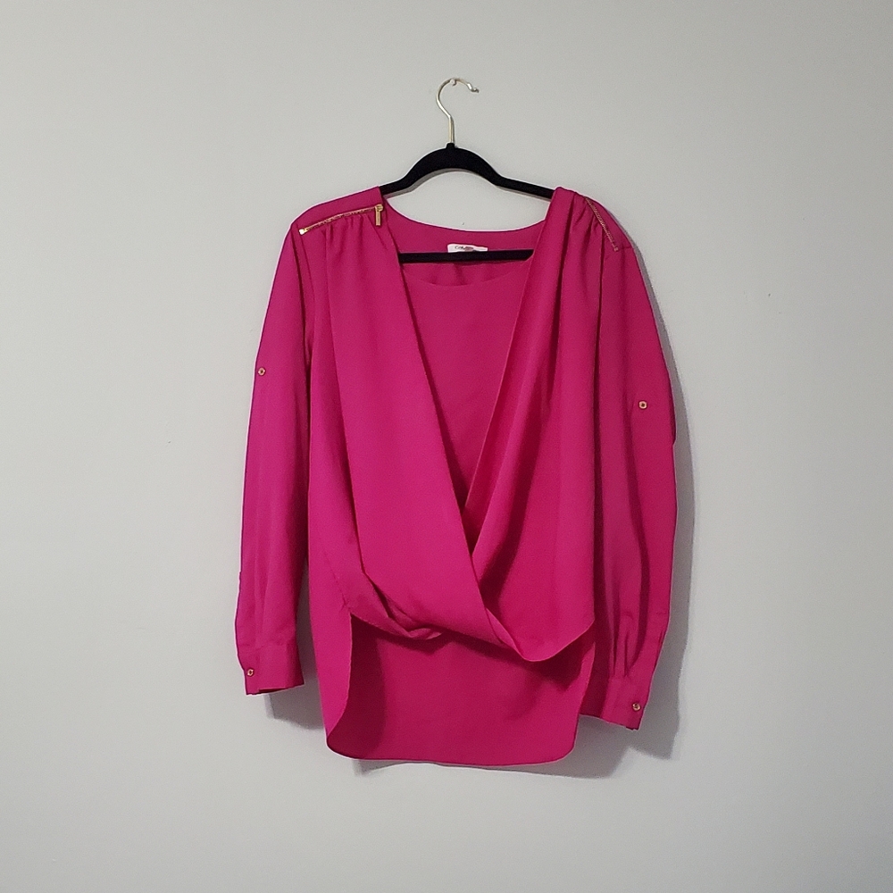 Hot pink Calvin Klein blouse
